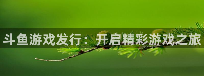 天辰注册平台：斗鱼游戏发行：开启精彩游戏之旅