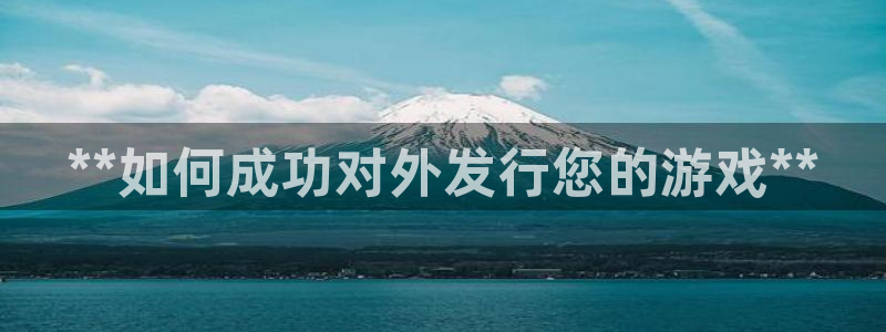 天辰平台t~专用通道安全稳定：**如何成功对外发行您的游戏**