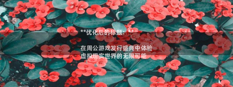 天辰平台注册登录地址怎么改不了：**优化后的标题：**

在周公游戏发行盛典中体验
虚拟现实世界的无限可能